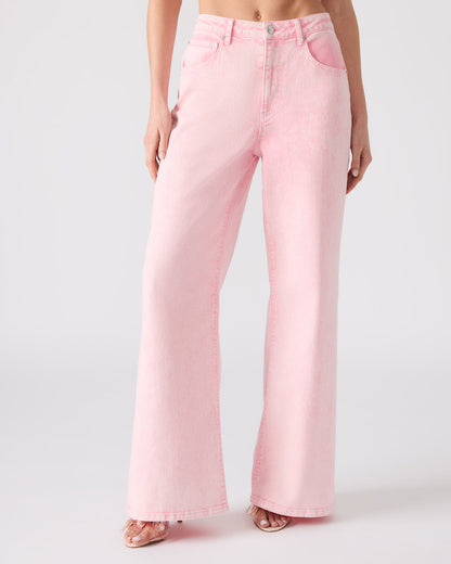 ROZ Pink Wide-Leg Washed Denim Women's Pant - Steve Madden