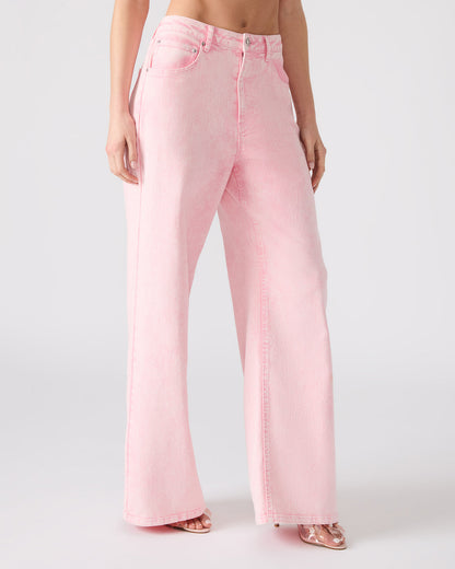 ROZ Pink Wide-Leg Washed Denim Women's Pant - Steve Madden