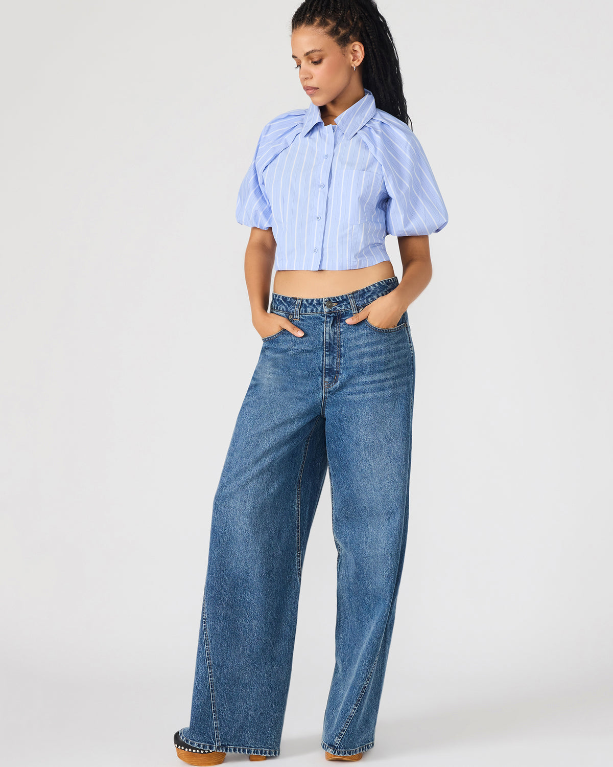 MELLIE Midnight Blue Denim Wide-Leg Women's Jeans - Steve Madden