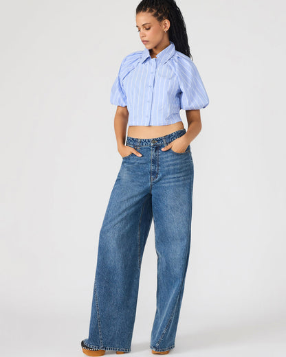 MELLIE Midnight Blue Denim Wide-Leg Women's Jeans - Steve Madden