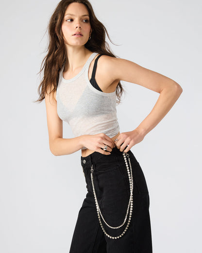 SWIFT Black Wide-Leg Denim Chain Women's Jean - Steve Madden