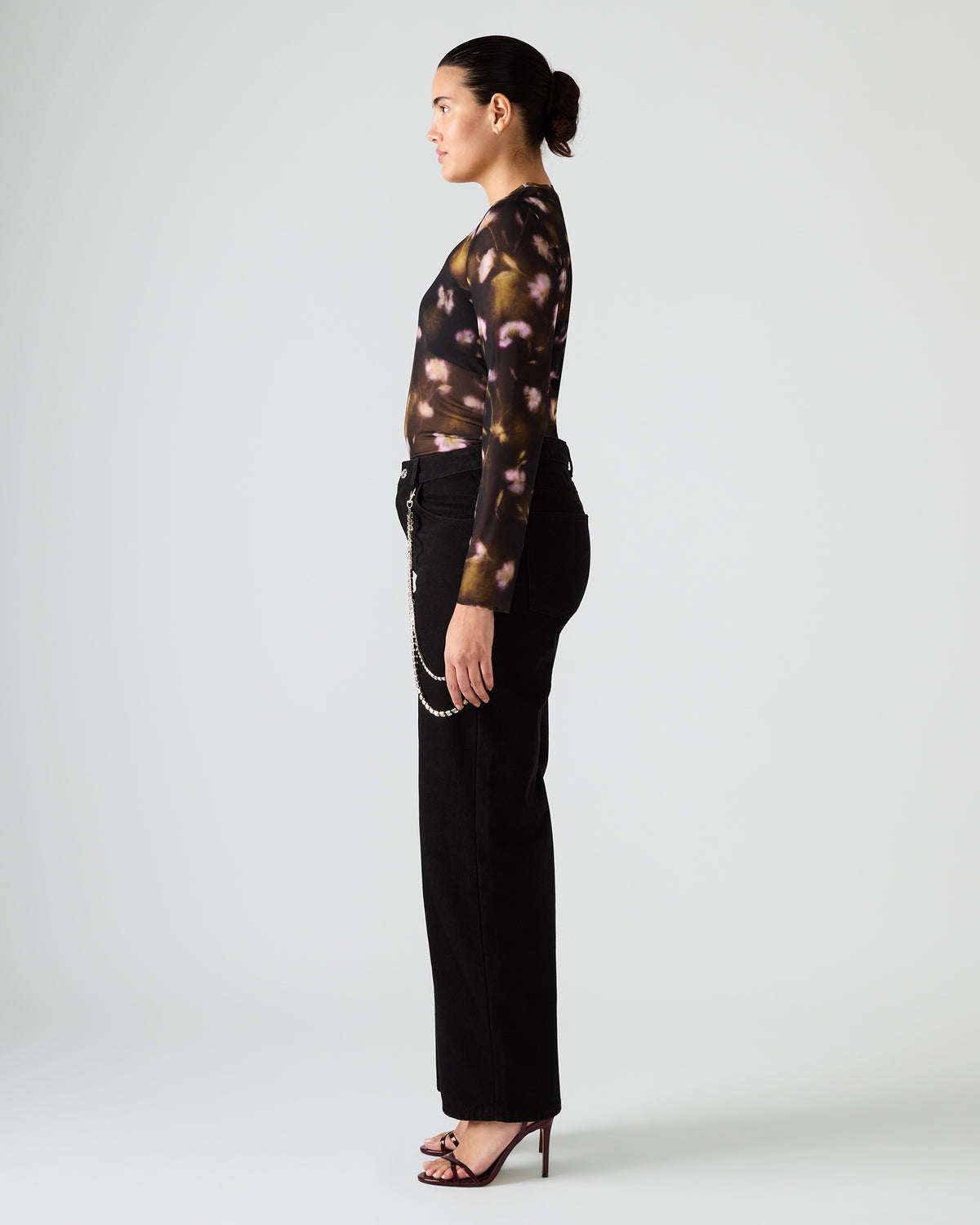 SWIFT Black Wide-Leg Denim Chain Women's Jean - Steve Madden
