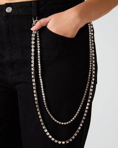 SWIFT Black Wide-Leg Denim Chain Women's Jean - Steve Madden