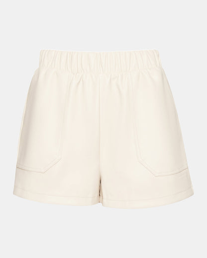 FAUX THE RECORD Short Bone | Women's Faux Leather Short - Steve Madden