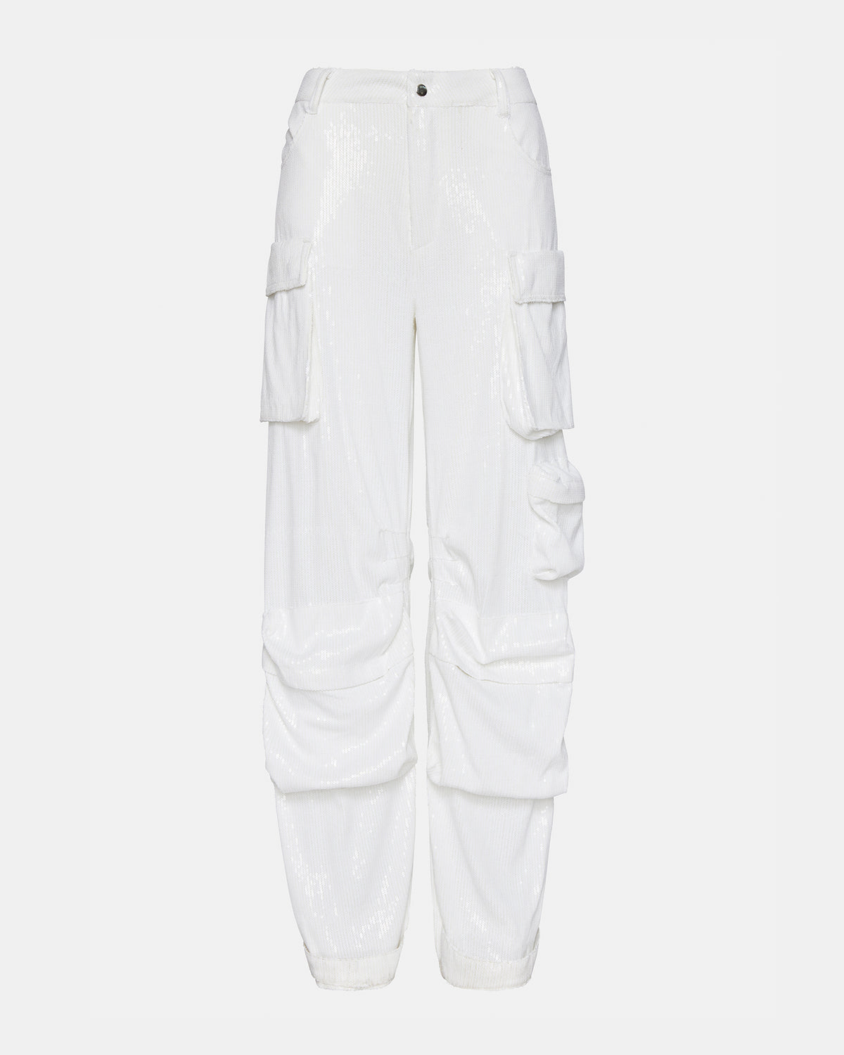 DUO White Sequin Women's Utility Cargo Pants - Steve Madden