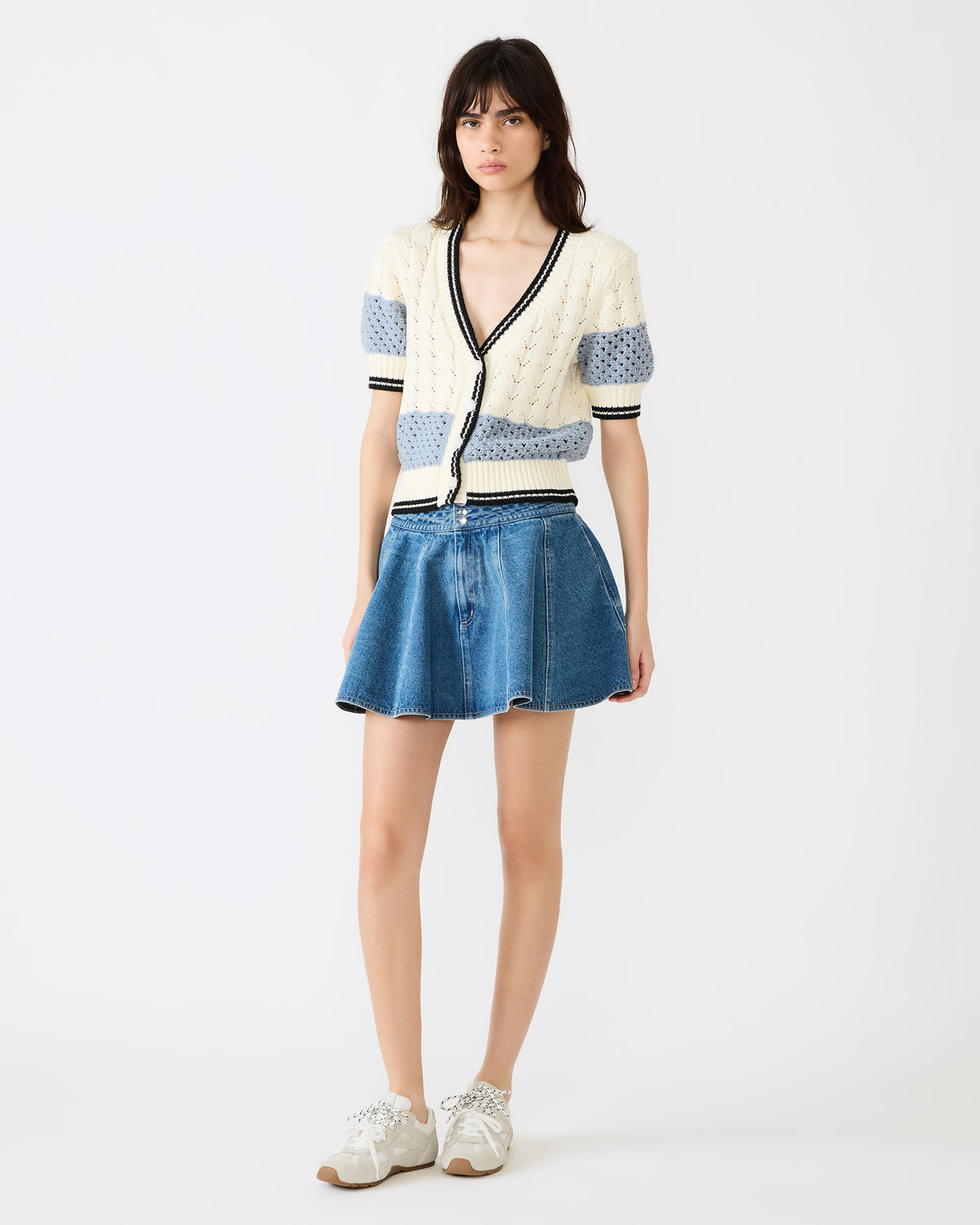 LILLIANY Aruba Blue Pleated Denim Mini Women's Skirt - Steve Madden