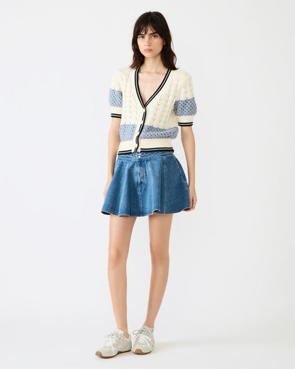 LILLIANY Aruba Blue Pleated Denim Mini Women's Skirt - Steve Madden