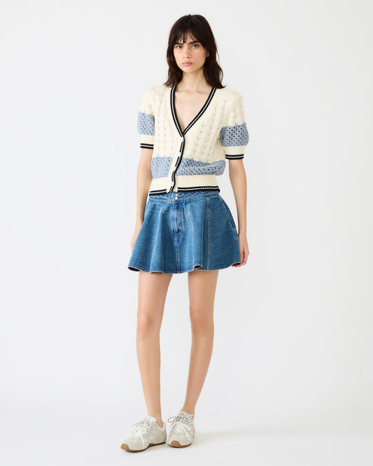 LILLIANY Aruba Blue Pleated Denim Mini Women's Skirt - Steve Madden