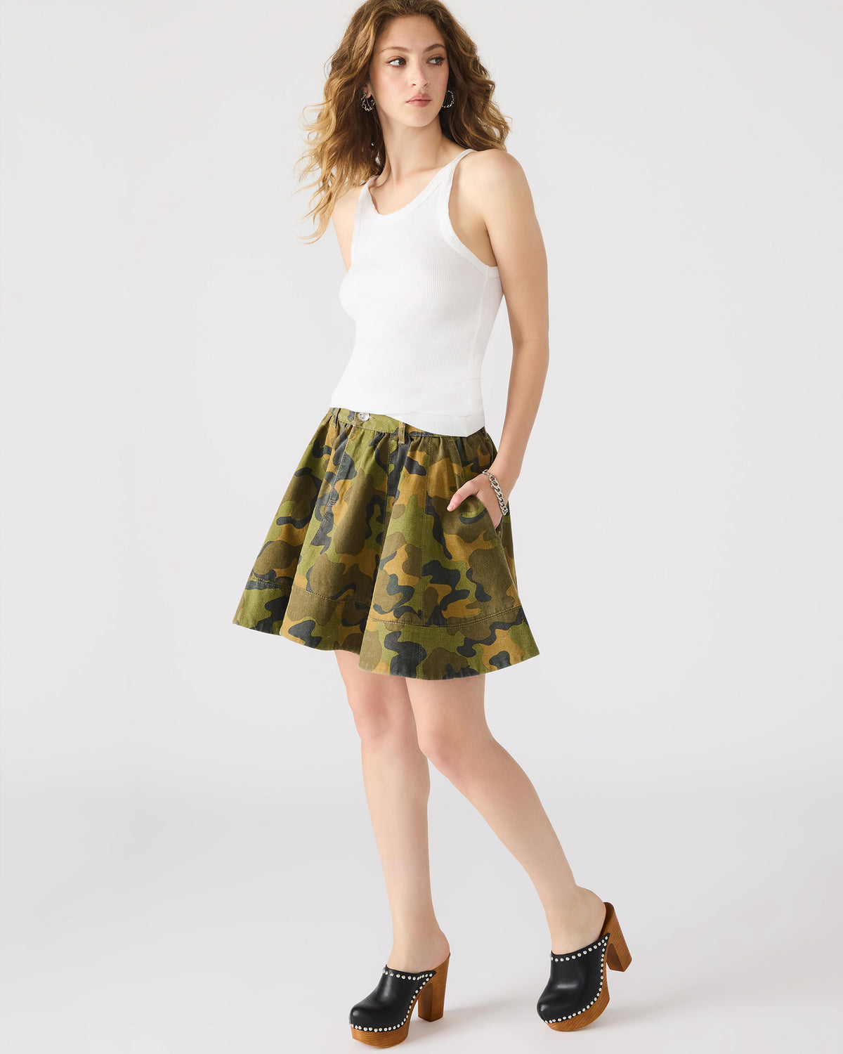 SLOAN Camouflage Mini Denim A-Line Women's Skirt - Steve Madden
