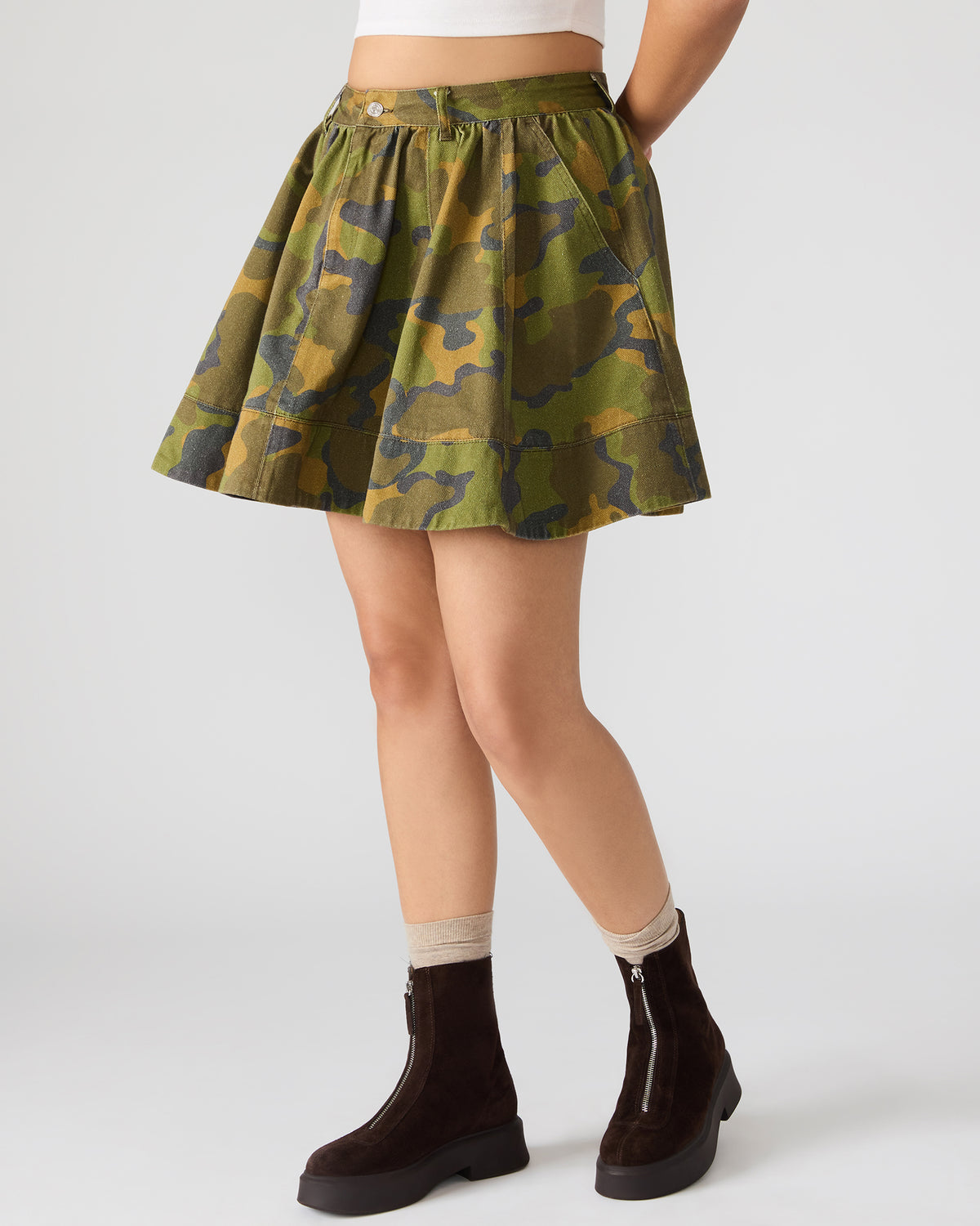 SLOAN Camouflage Mini Denim A-Line Women's Skirt - Steve Madden