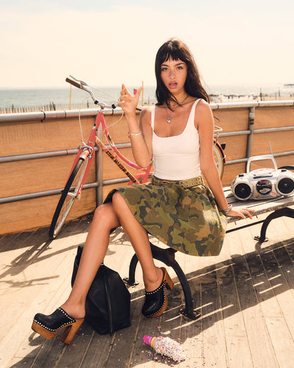 SLOAN Camouflage Mini Denim A-Line Women's Skirt - Steve Madden