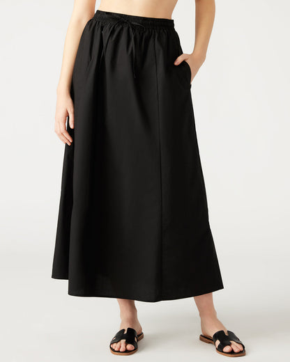 SUNNY Skirt Black | Women's A-Line Maxi Skirt - Steve Madden