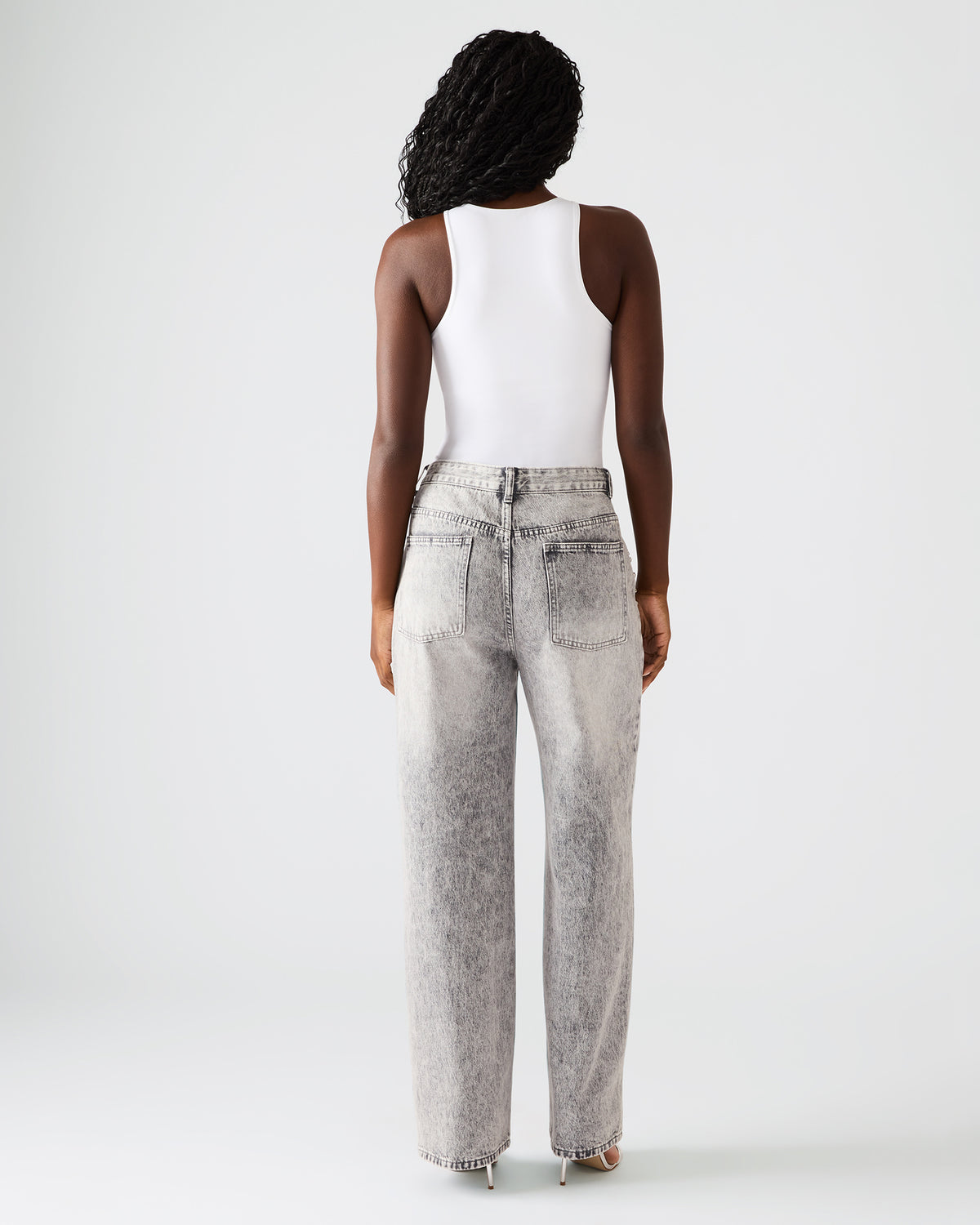 ERAS Fog Rhinestone Embellised Straight-Leg Denim Women's Jeans - Steve Madden