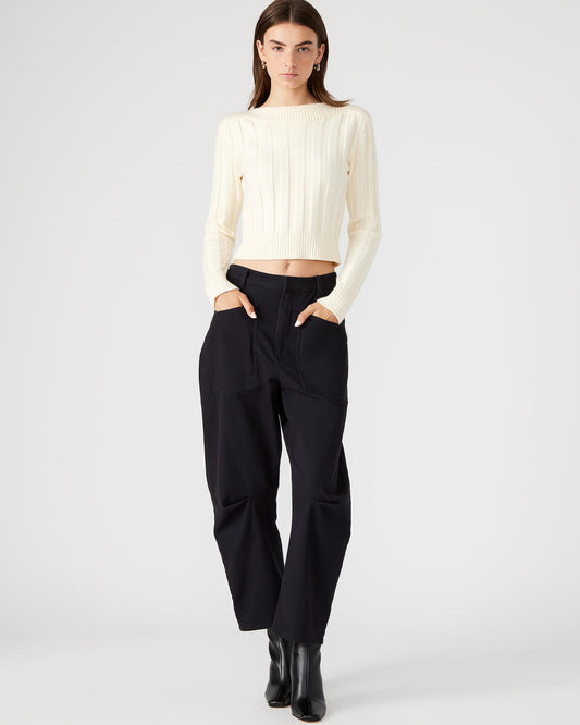 HANIEL Black Women's Barrel Leg Pant - Steve Madden