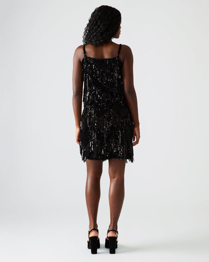CINDI Sequin Black Fringe Embellished Women's Skirt - Steve Madden
