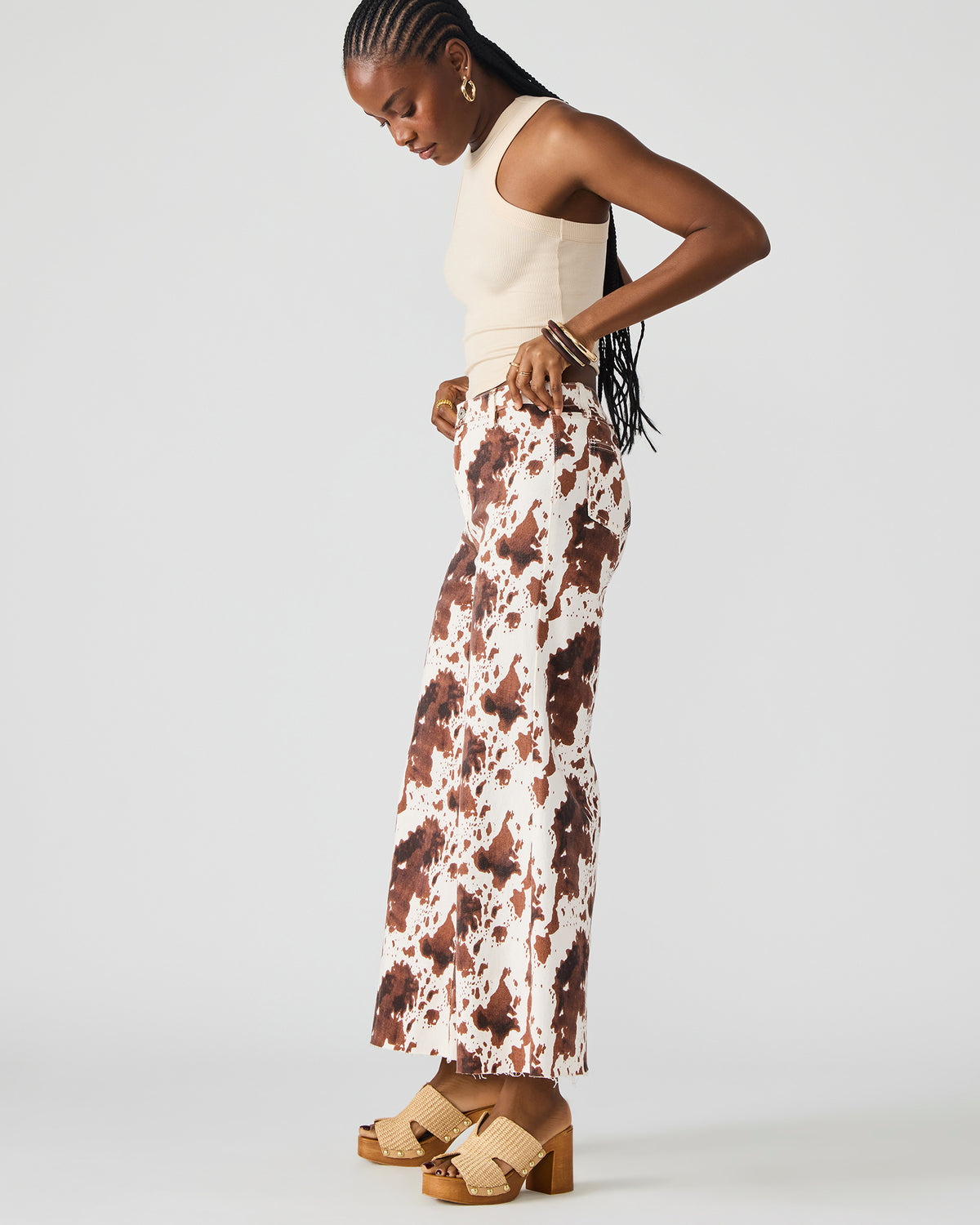 HARLI Brown Cow Print High-Rise Denim Women's Jean - Steve Madden