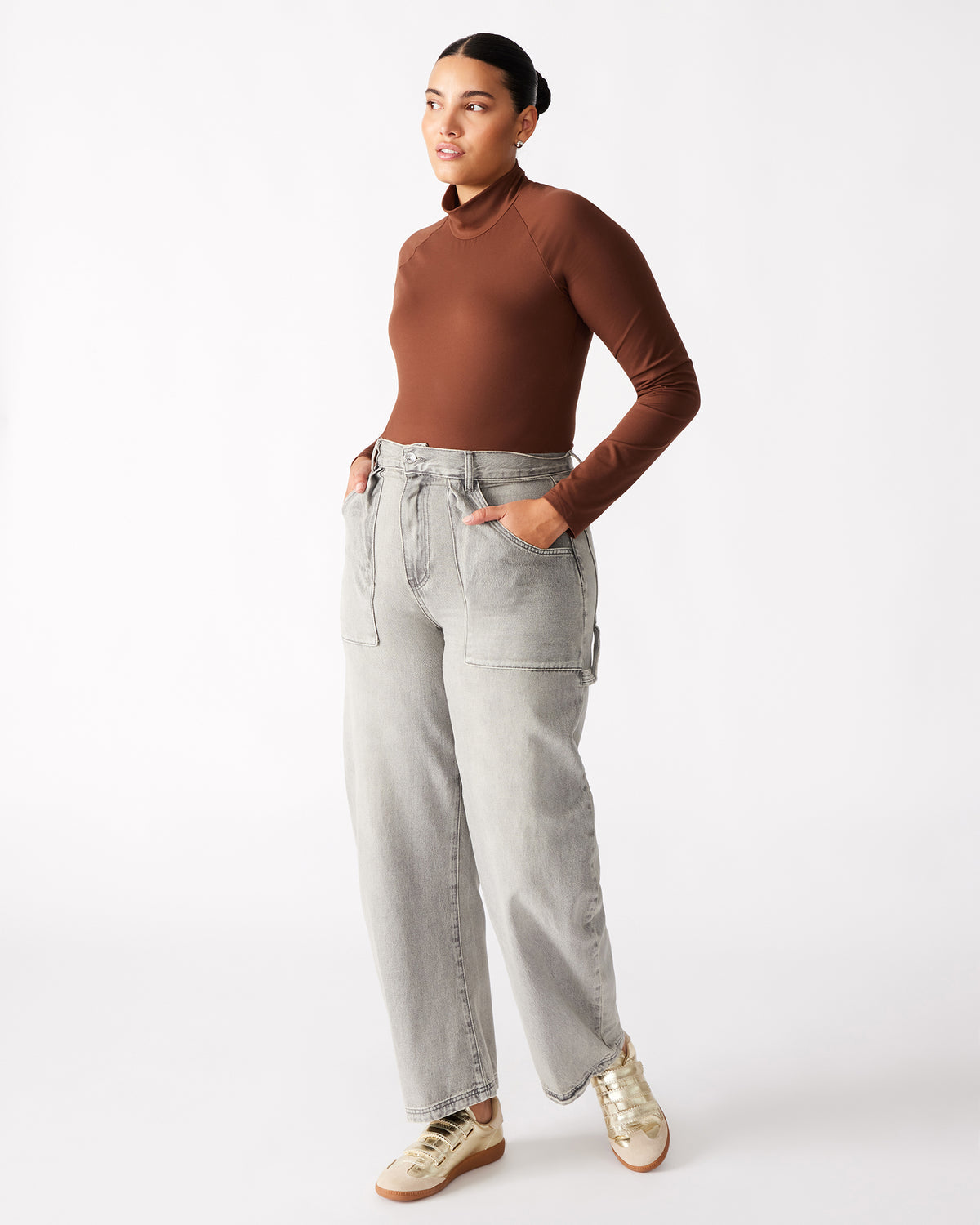 HANSEN Pant Light Grey | Women's Barrel Leg Pants - Steve Madden