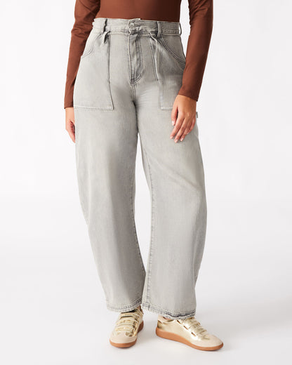 HANSEN Pant Light Grey | Women's Barrel Leg Pants - Steve Madden