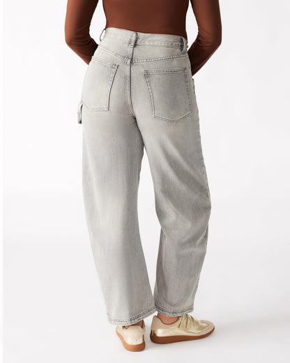 HANSEN Pant Light Grey | Women's Barrel Leg Pants - Steve Madden