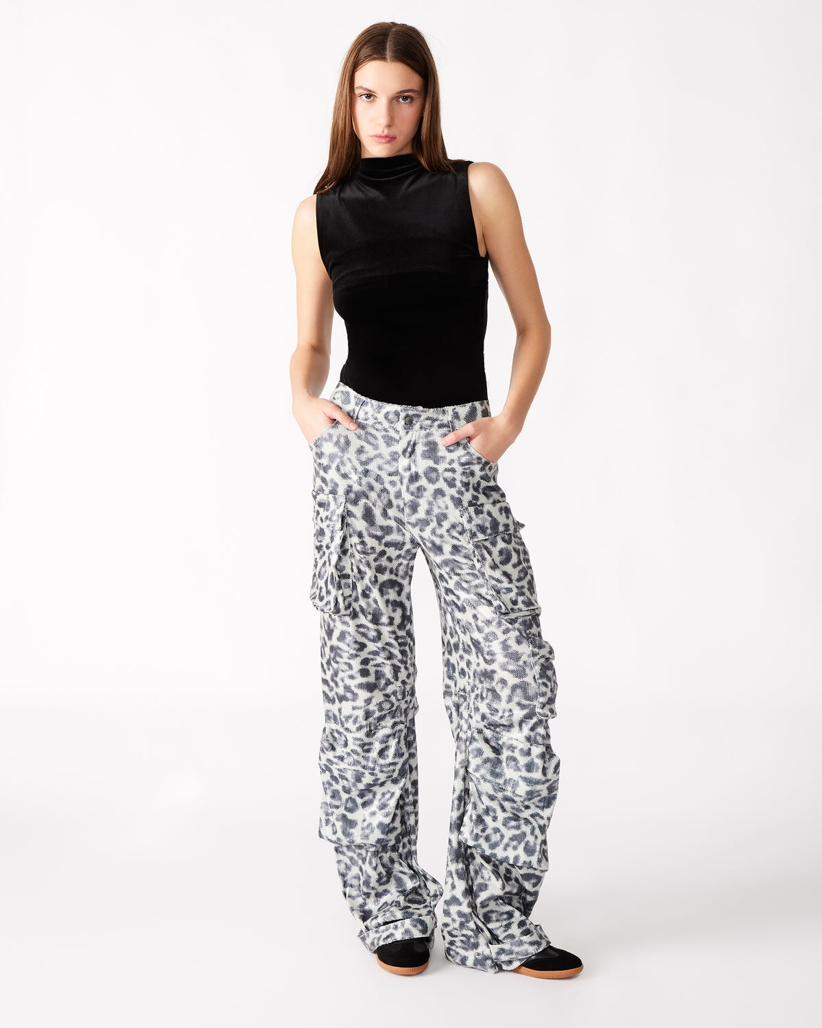 DUO Leopard Sequin Women's Utility Cargo Pants - Steve Madden