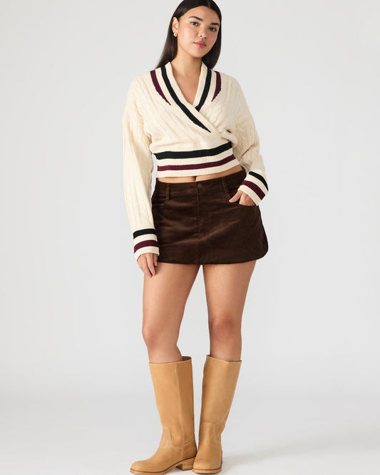 SIMONA Dark Espresso Women's Mini Skirt - Steve Madden