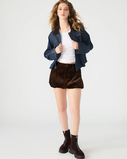 SIMONA Dark Espresso Women's Mini Skirt - Steve Madden