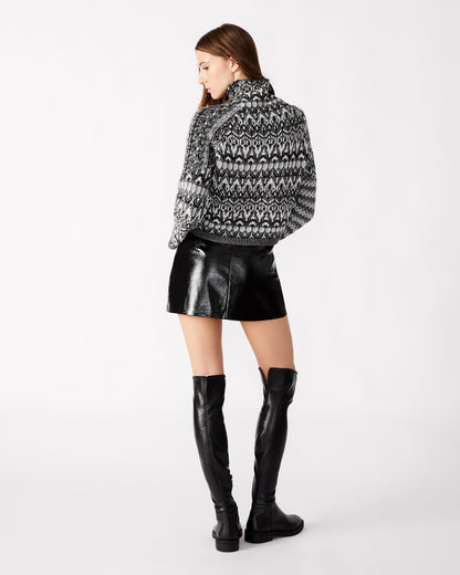 AVIVA Skirt Black | Women's Faux Leather Mini Skirt - Steve Madden