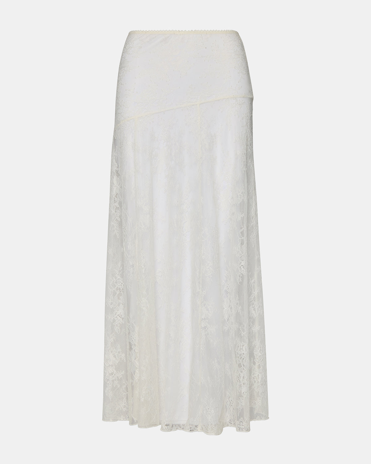 VEERA White Mesh Lace Flowy Maxi Skirt - Steve Madden