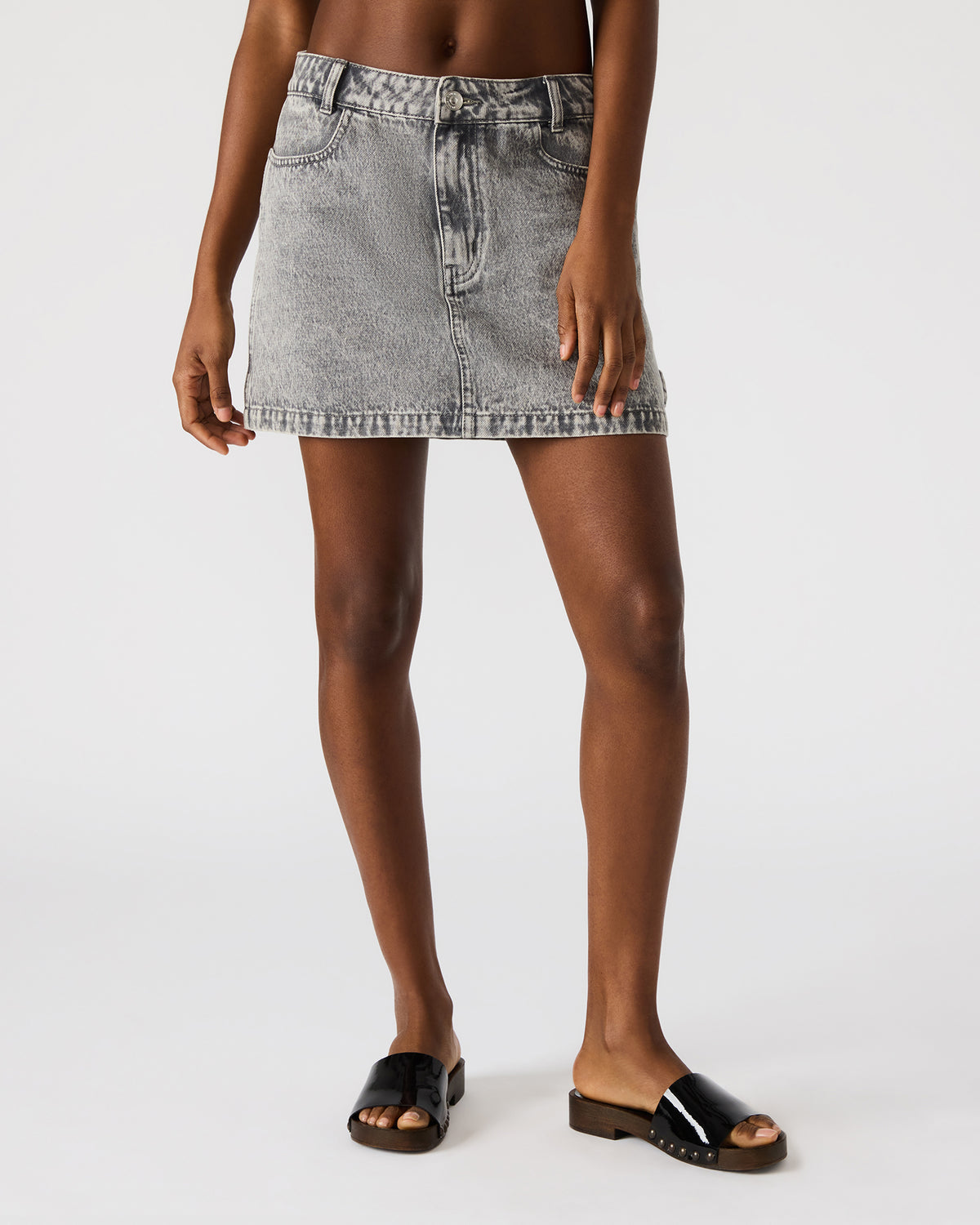 ABACO Light Grey Women's Denim Skirt - Steve Madden