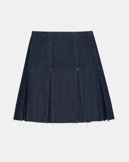 JOAN Deep Indigo Pleated Denim Matching Set Women's Skirt - Steve Madden
