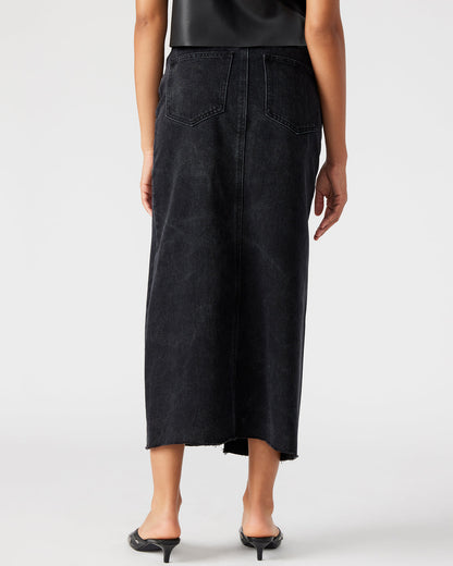 AVANI Denim Skirt Black | Women's Denim Maxi Skirt - Steve Madden