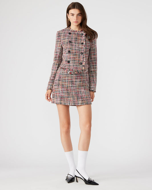 MATTEA Skirt Red Multi | Women's Speckled Mini Skirt - Steve Madden