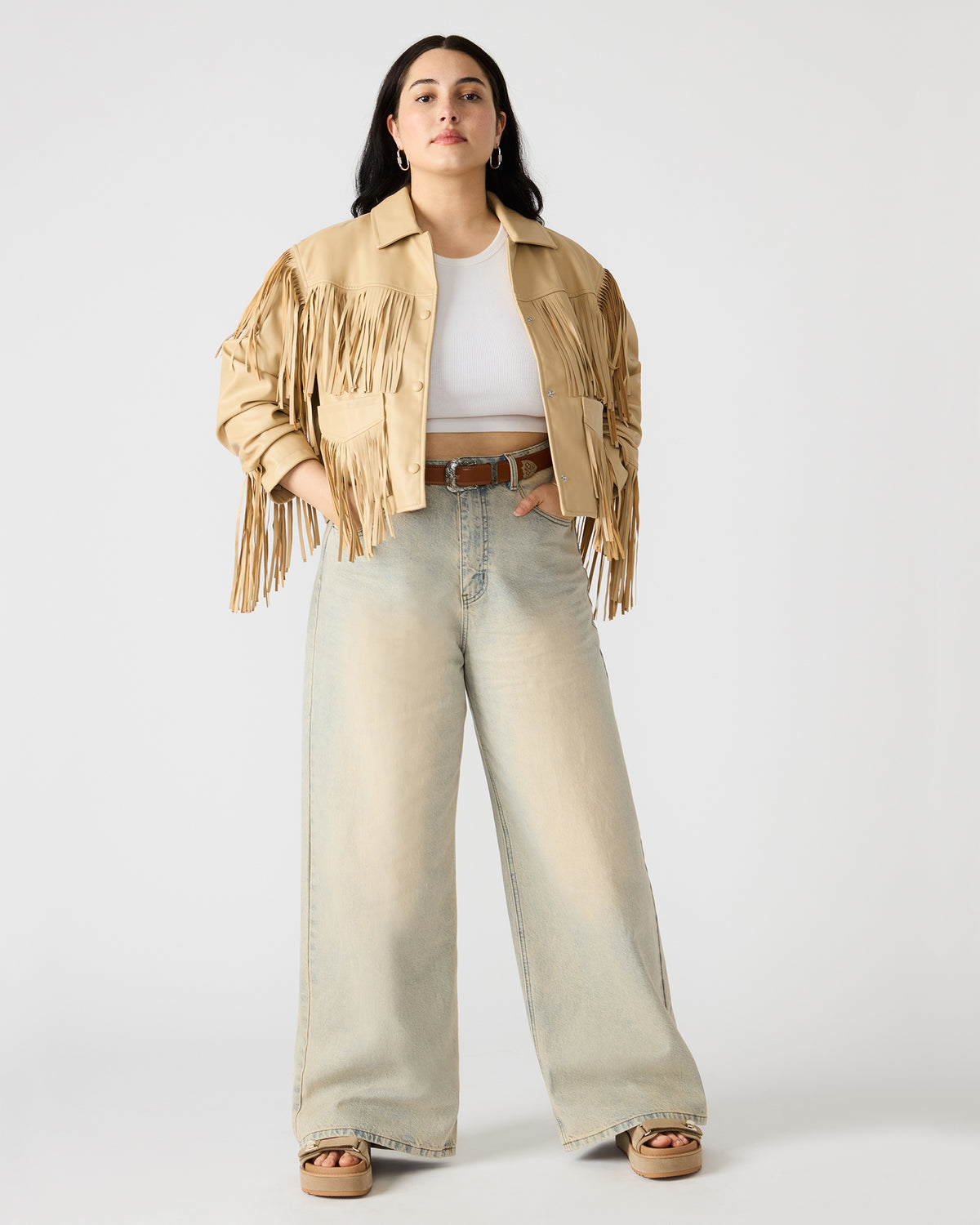 MAGNUS Women's Washed Denim Wide-Leg Jeans - Steve Madden