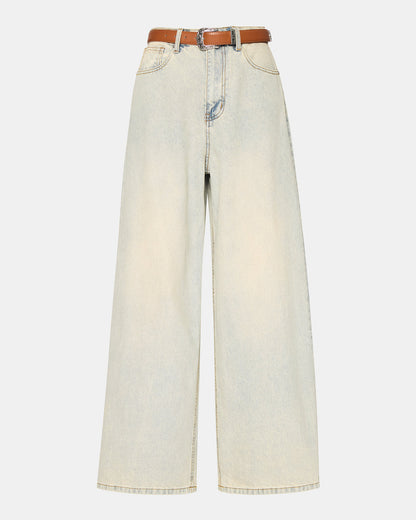 MAGNUS Women's Washed Denim Wide-Leg Jeans - Steve Madden