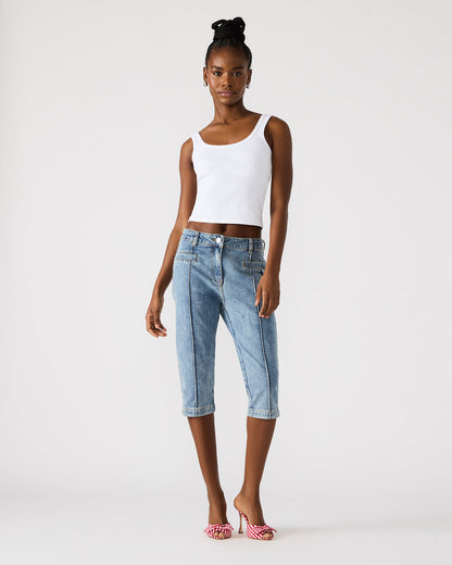SKINNY DELRAY Denim Women's Fitted Capri Pants - Steve Madden