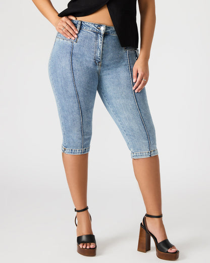 SKINNY DELRAY Denim Women's Fitted Capri Pants - Steve Madden