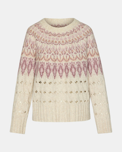 SUZETTE Multi Women's Fair Isle Long-Sleeved Pullover Sweater - Steve Madden