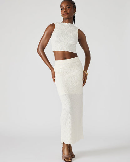 SEASIDE Maxi Skirt Set Cream Women's Textured Matching Set - Steve Madden