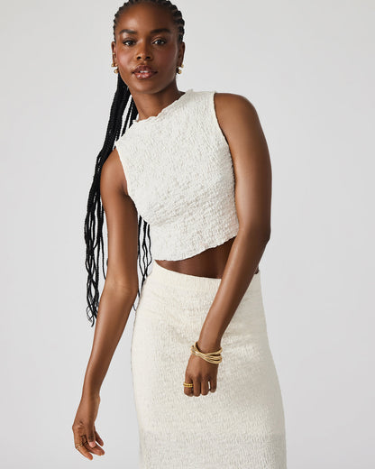 SEASIDE Maxi Skirt Set Cream Women's Textured Matching Set - Steve Madden