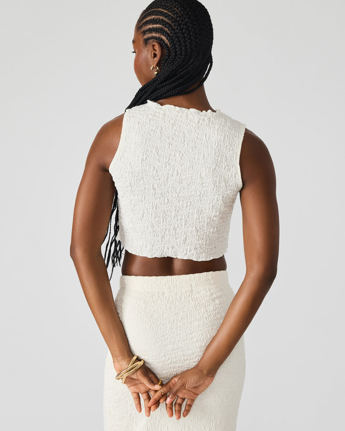 SEASIDE Maxi Skirt Set Cream Women's Textured Matching Set - Steve Madden