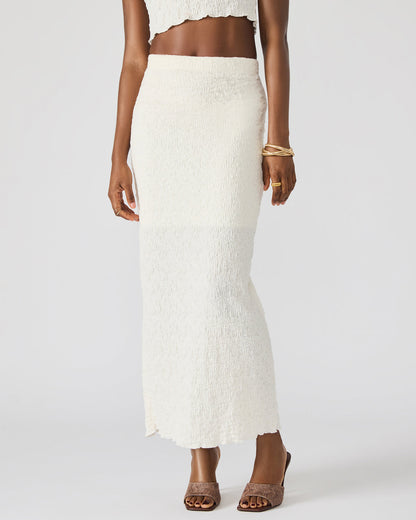 SEASIDE Maxi Skirt Set Cream Women's Textured Matching Set - Steve Madden