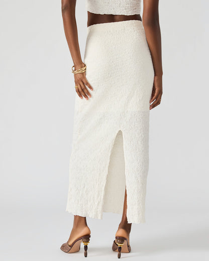 SEASIDE Maxi Skirt Set Cream Women's Textured Matching Set - Steve Madden