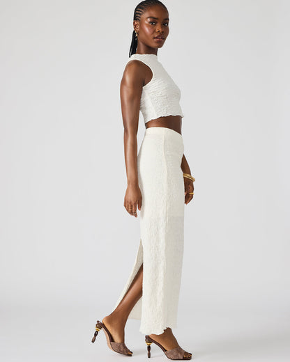 SEASIDE Maxi Skirt Set Cream Women's Textured Matching Set - Steve Madden