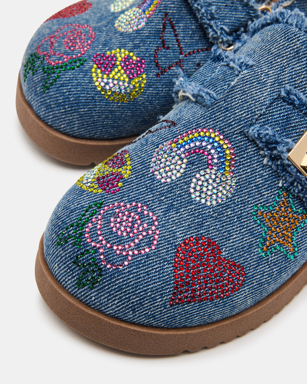 Kids' MONEYY Denim Multi Girls' Slip-On Clogs - Steve Madden