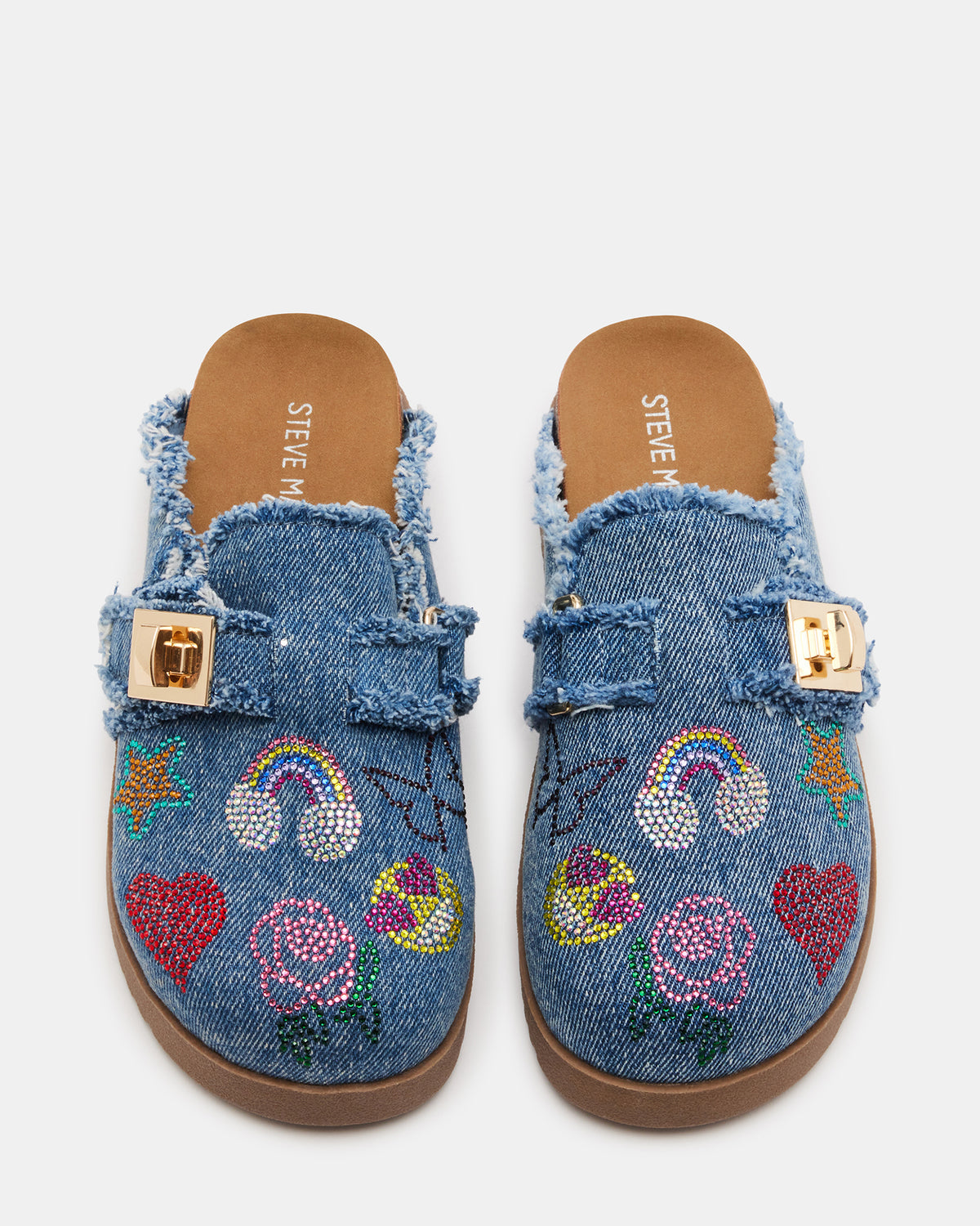 Kids' MONEYY Denim Multi Girls' Slip-On Clogs - Steve Madden