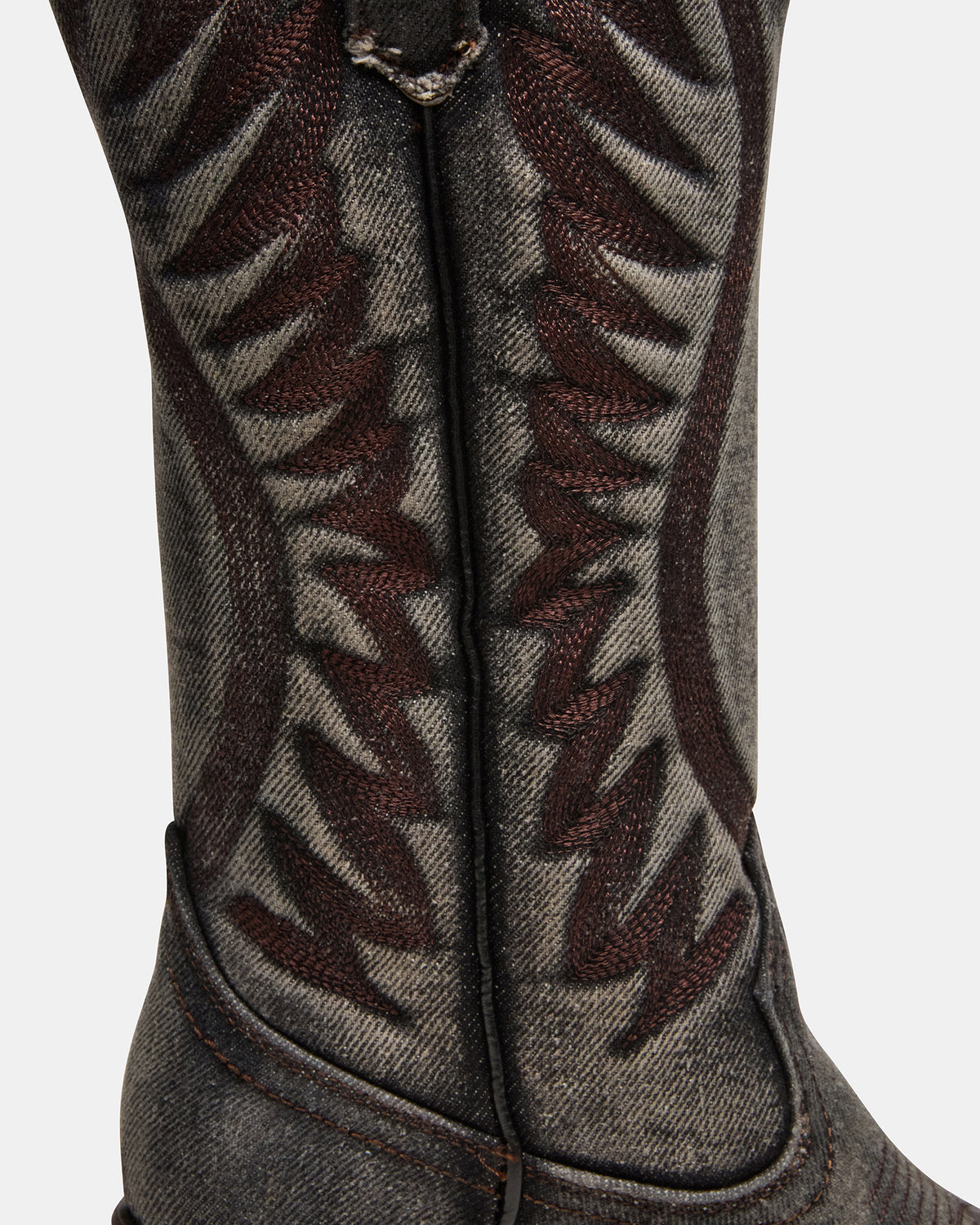 ALBANY Black Denim Pointed-Toe Women's Western Boot - Steve Madden