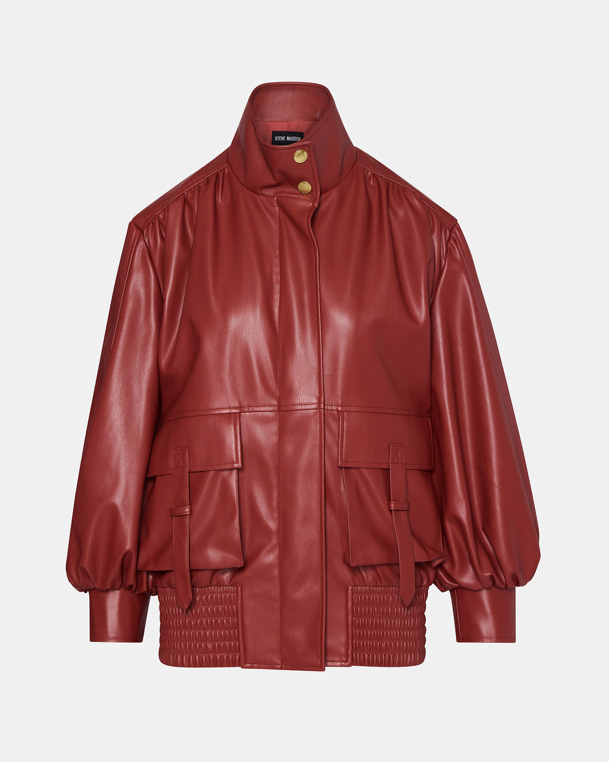 VEE Dusty Brick Faux Leather Long-Sleeved Women's Jacket - Steve Madden