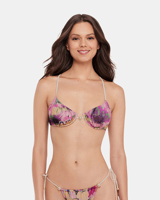 SUPER BLOOM MULTI BIKINI TOP Underwire Pearl Women's Bikini Top - Steve Madden
