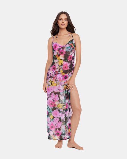 DAZEY FIELDS MULTI BIKINI COVER-UP Flowy Mesh Women's Swim Cover-Up - Steve Madden