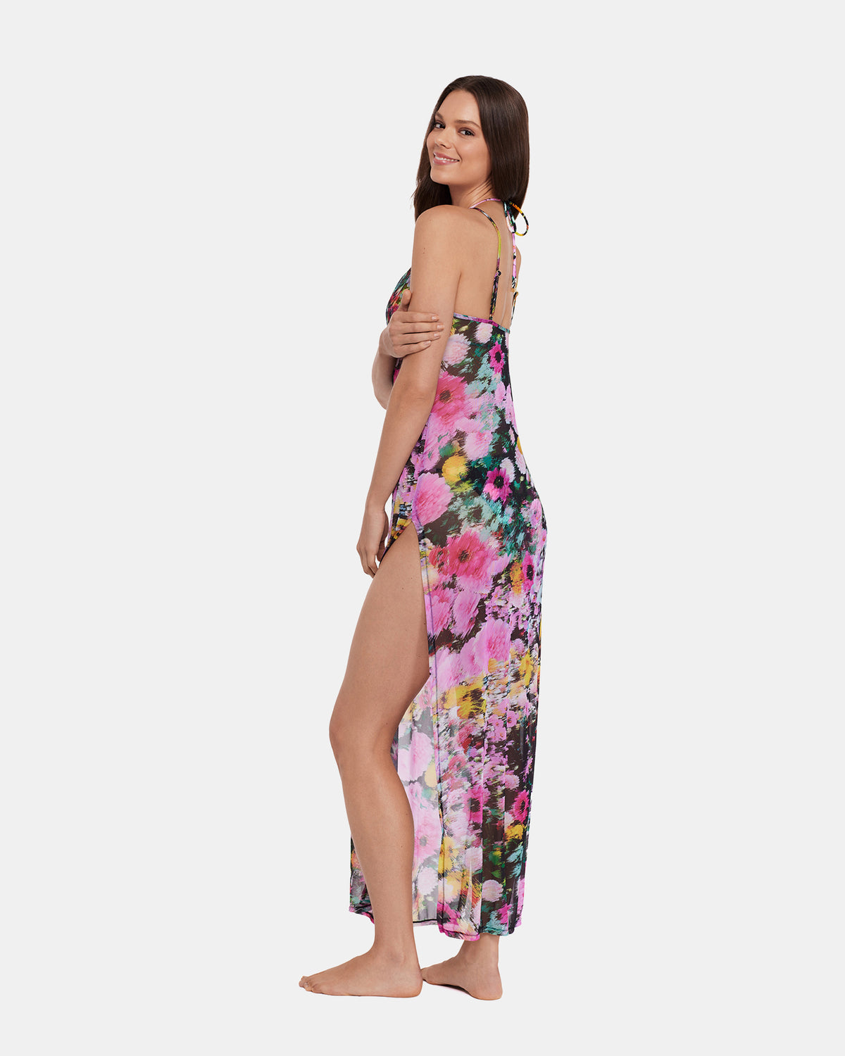 DAZEY FIELDS MULTI BIKINI COVER-UP Flowy Mesh Women's Swim Cover-Up - Steve Madden